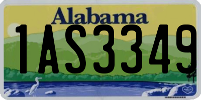 AL license plate 1AS3349