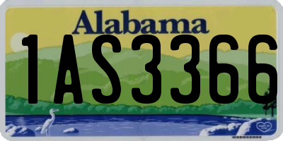 AL license plate 1AS3366