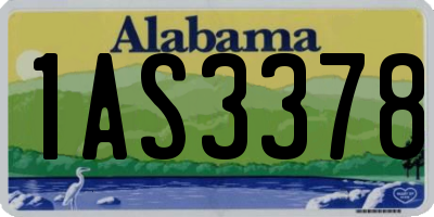 AL license plate 1AS3378