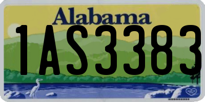 AL license plate 1AS3383