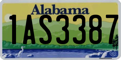 AL license plate 1AS3387