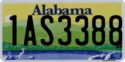 AL license plate 1AS3388