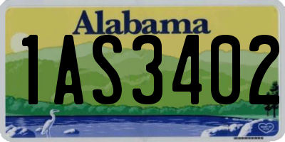 AL license plate 1AS3402
