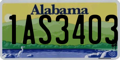 AL license plate 1AS3403