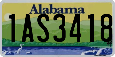 AL license plate 1AS3418