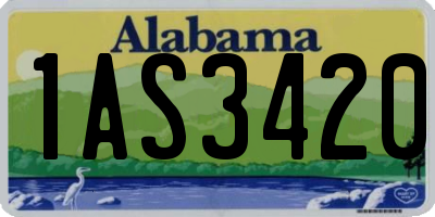 AL license plate 1AS3420