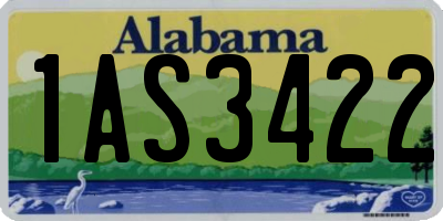 AL license plate 1AS3422