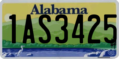 AL license plate 1AS3425