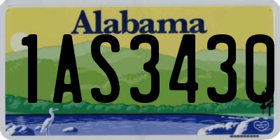 AL license plate 1AS3430