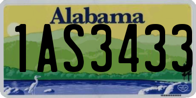 AL license plate 1AS3433