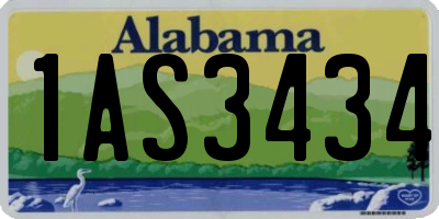 AL license plate 1AS3434