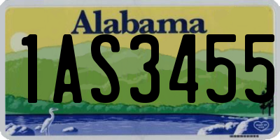 AL license plate 1AS3455