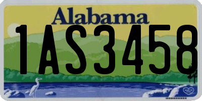 AL license plate 1AS3458