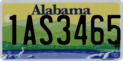 AL license plate 1AS3465