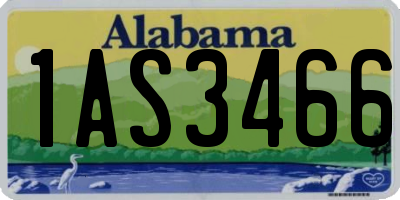 AL license plate 1AS3466