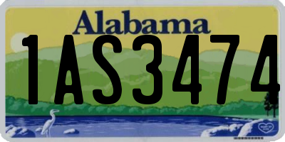 AL license plate 1AS3474