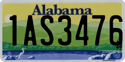 AL license plate 1AS3476