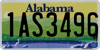 AL license plate 1AS3496