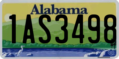 AL license plate 1AS3498