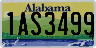 AL license plate 1AS3499