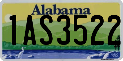 AL license plate 1AS3522