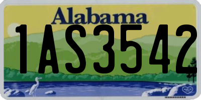 AL license plate 1AS3542