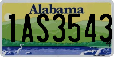 AL license plate 1AS3543