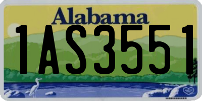 AL license plate 1AS3551