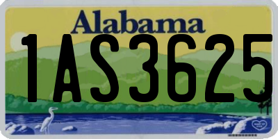 AL license plate 1AS3625