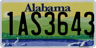 AL license plate 1AS3643