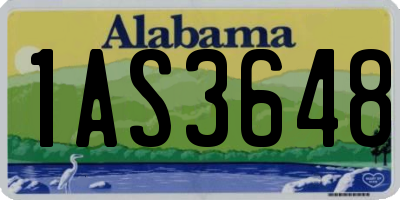AL license plate 1AS3648