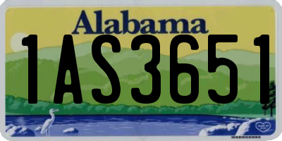 AL license plate 1AS3651
