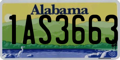 AL license plate 1AS3663