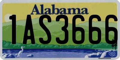 AL license plate 1AS3666