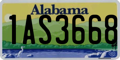AL license plate 1AS3668