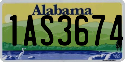 AL license plate 1AS3674