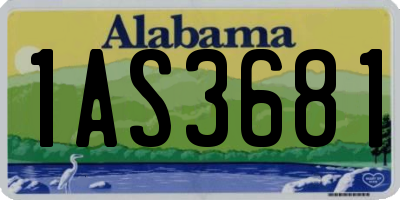 AL license plate 1AS3681
