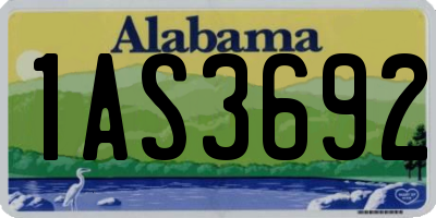 AL license plate 1AS3692