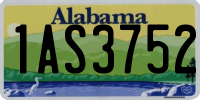 AL license plate 1AS3752