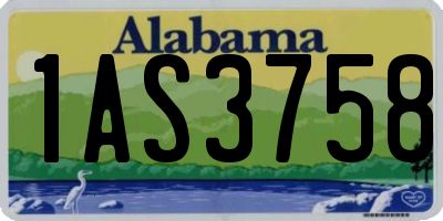 AL license plate 1AS3758