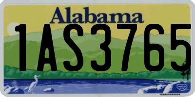 AL license plate 1AS3765