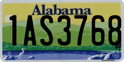 AL license plate 1AS3768