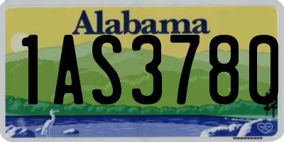 AL license plate 1AS3780
