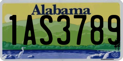 AL license plate 1AS3789