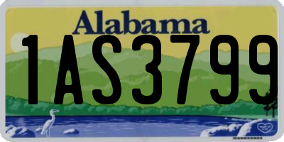 AL license plate 1AS3799