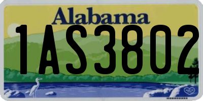 AL license plate 1AS3802