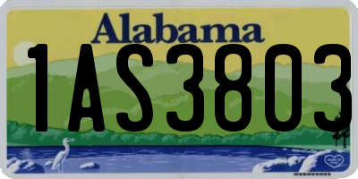 AL license plate 1AS3803