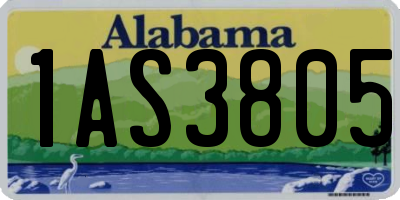 AL license plate 1AS3805