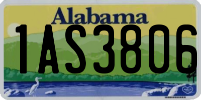 AL license plate 1AS3806