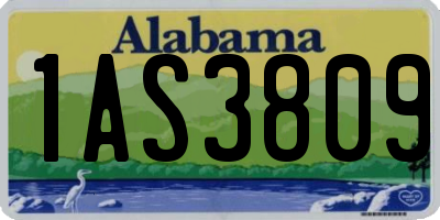 AL license plate 1AS3809